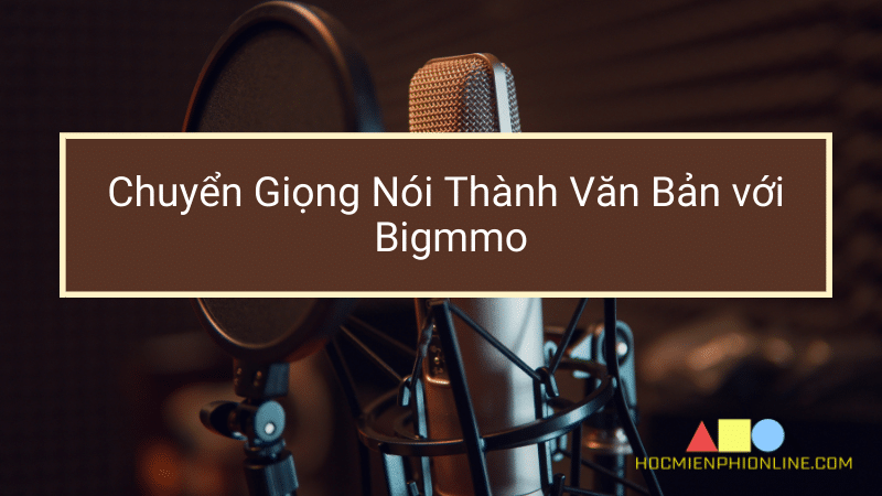 Chuyển Giọng Nói Thành Văn Bản với Bigmmo 1