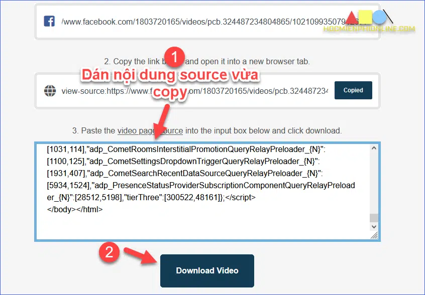Download video facebook từ nhóm kín qua fbdownloader.net