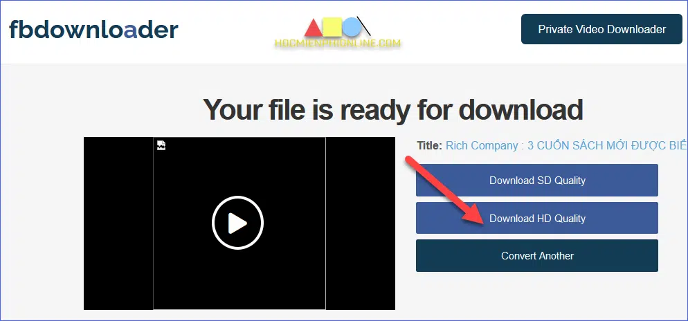 Download video facebook từ nhóm kín qua fbdownloader.net