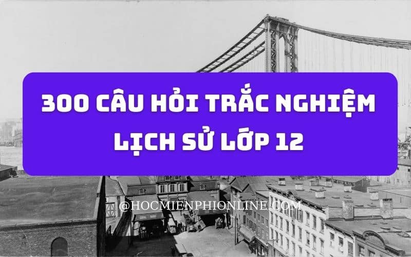 300 câu hỏi trắc nghiệm Lịch sử lớp 12